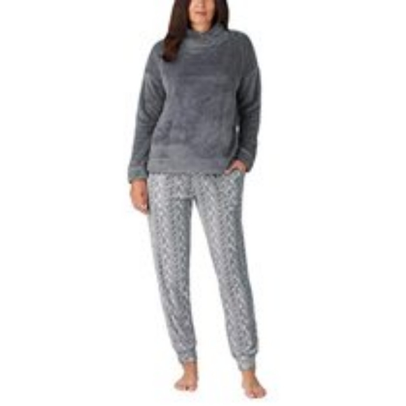 Jane and Bleeker Sherpa PJ 2pc set Gray Large - Picture 4 of 4